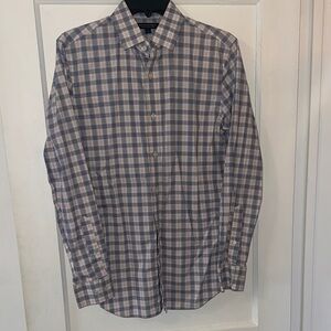 Banana Republic Men's Plaid Button-Down Shirt - Blue & Tan